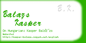 balazs kasper business card